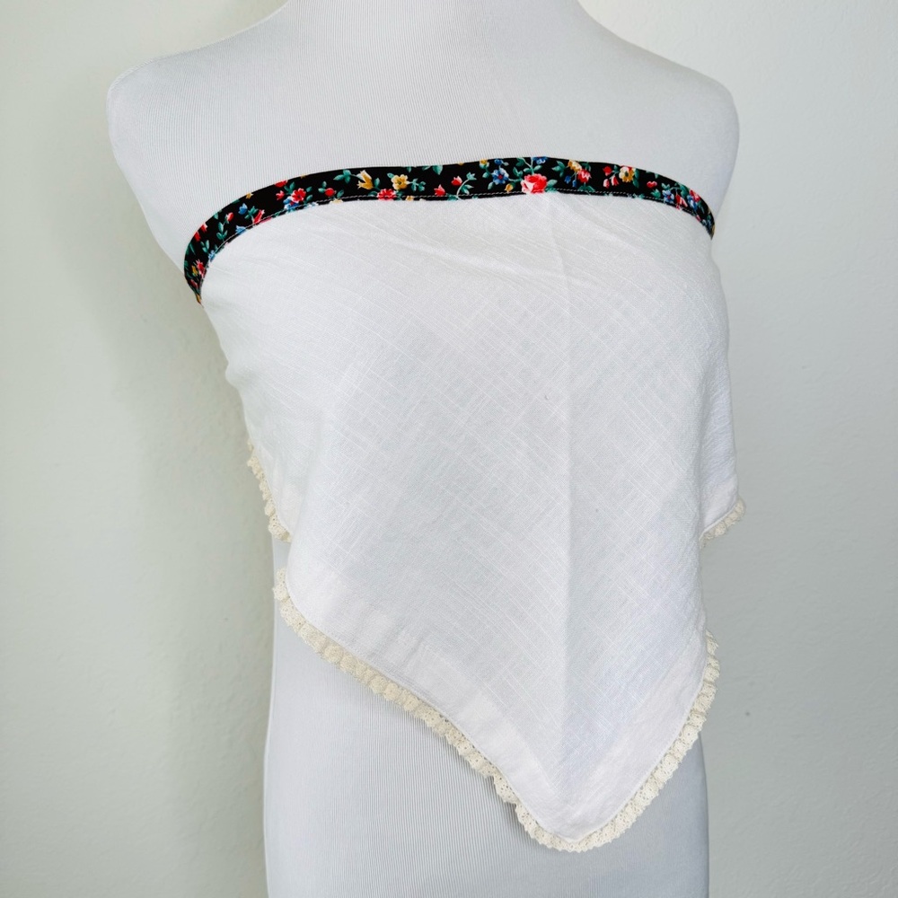 Handmade Cottagecore Natural Cotton Hair Scarf - Picture 3 of 9